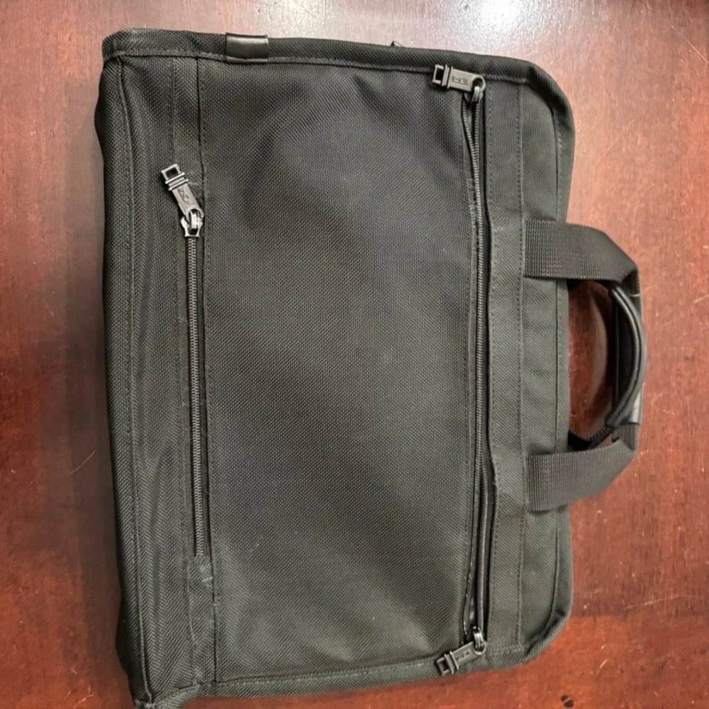 Tumi Alpha Black Ballistic Nylon Laptop Briefcase Business Travel Bag 26111D4